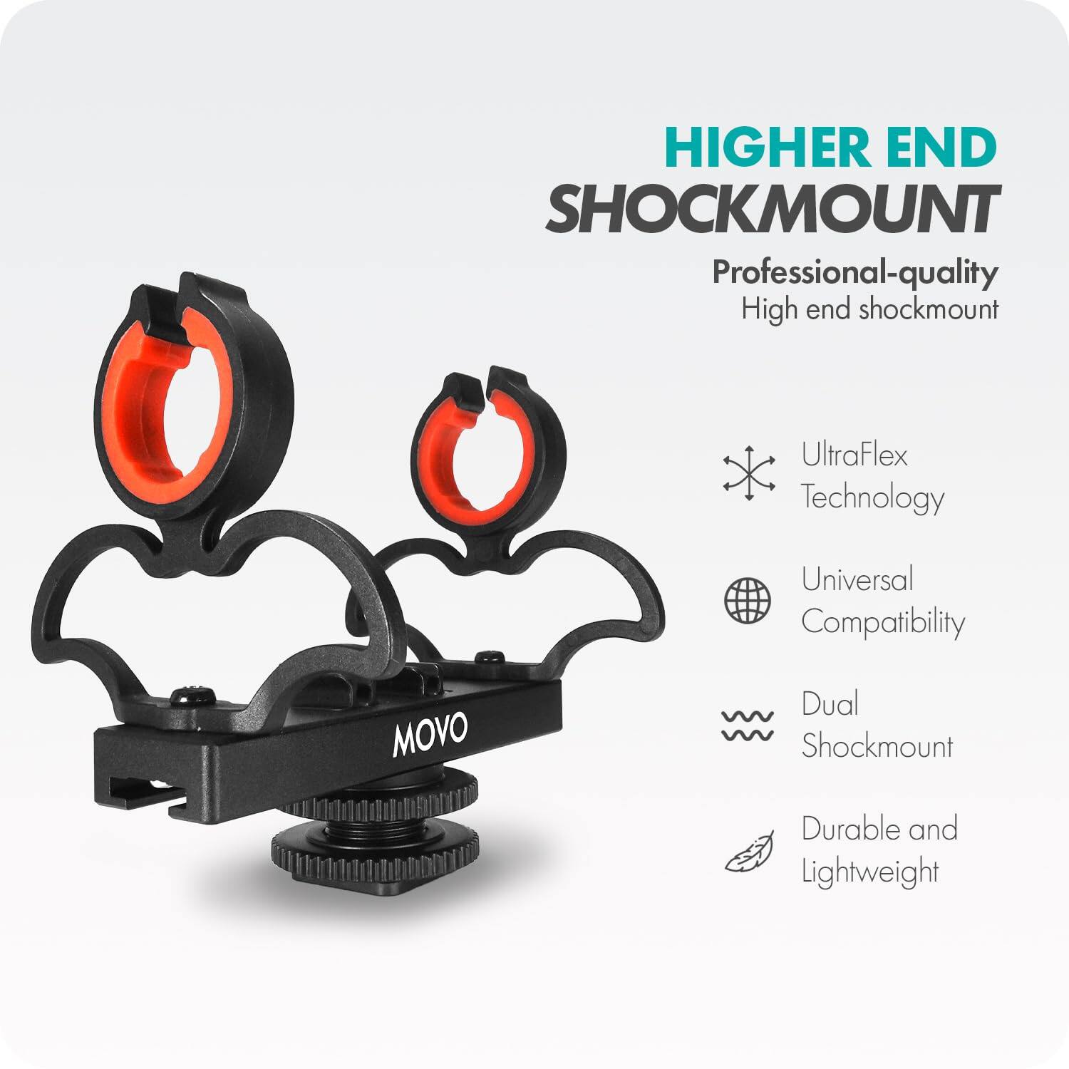 HIGHER END SHOCKMOUNT

Professional-quality High end shockmount

- UltraFlex Technology
- Universal Compatibility
- Dual Shockmount
- Durable and Lightweight