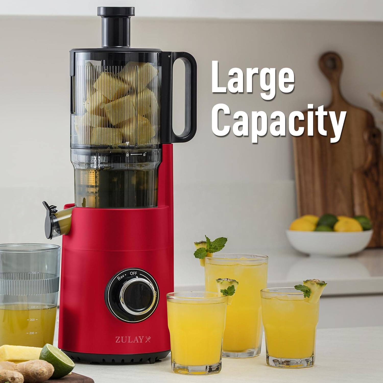 Zulay Kitchen Cold Press Slow Masticating Juicer 5 Inches Wide
