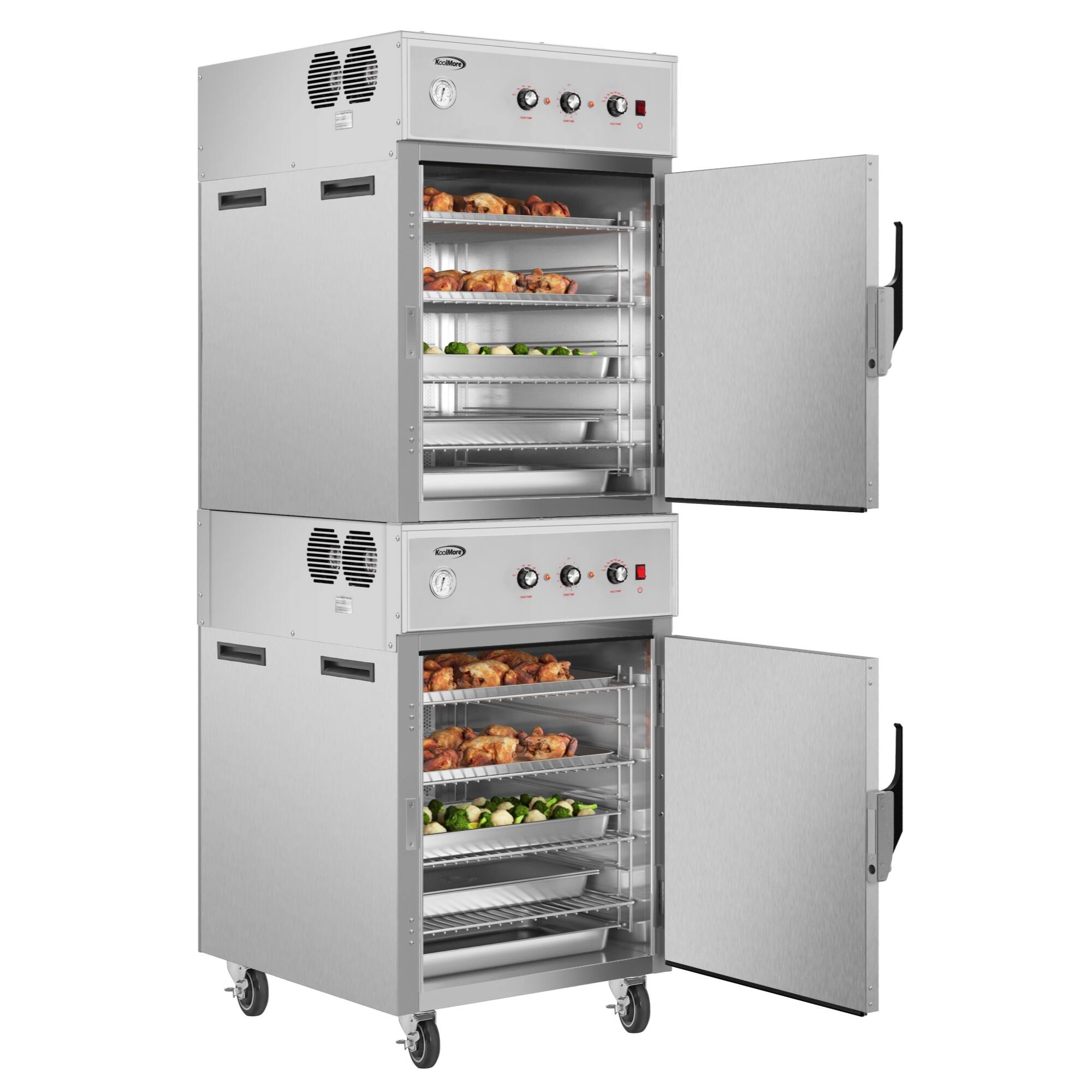 Back. Koolmore - 8-Pan Full-Size Commercial Cook And Hold Oven 3,000W/240V in Stainless-Steel (KM-CCAH3-2D) - Silver.