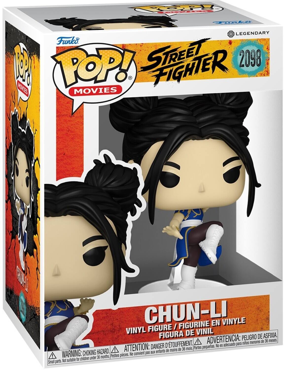 POPP Funk LEGENDARY Funko A POP! STREET FIGHTER 2098 MOVIES MOVIES  
CHUN-LI FIGURINE EN VINYLE VINYL FIGURE DE VINIL FIGURA DE VINIL  
ADVERTENCIA: PELIGRO DE ASFIXIA. ¡menores de 36 meses, D'TOUFFEMENT. adecuado para niños  
DANGER petites. No es HAZARD. ATTENTION: aux enfants de moins de 36 mois.  
WARNING: CHOKING Petites pièces. Ne convient pas for children under 36 months. Small parts. Not suitable