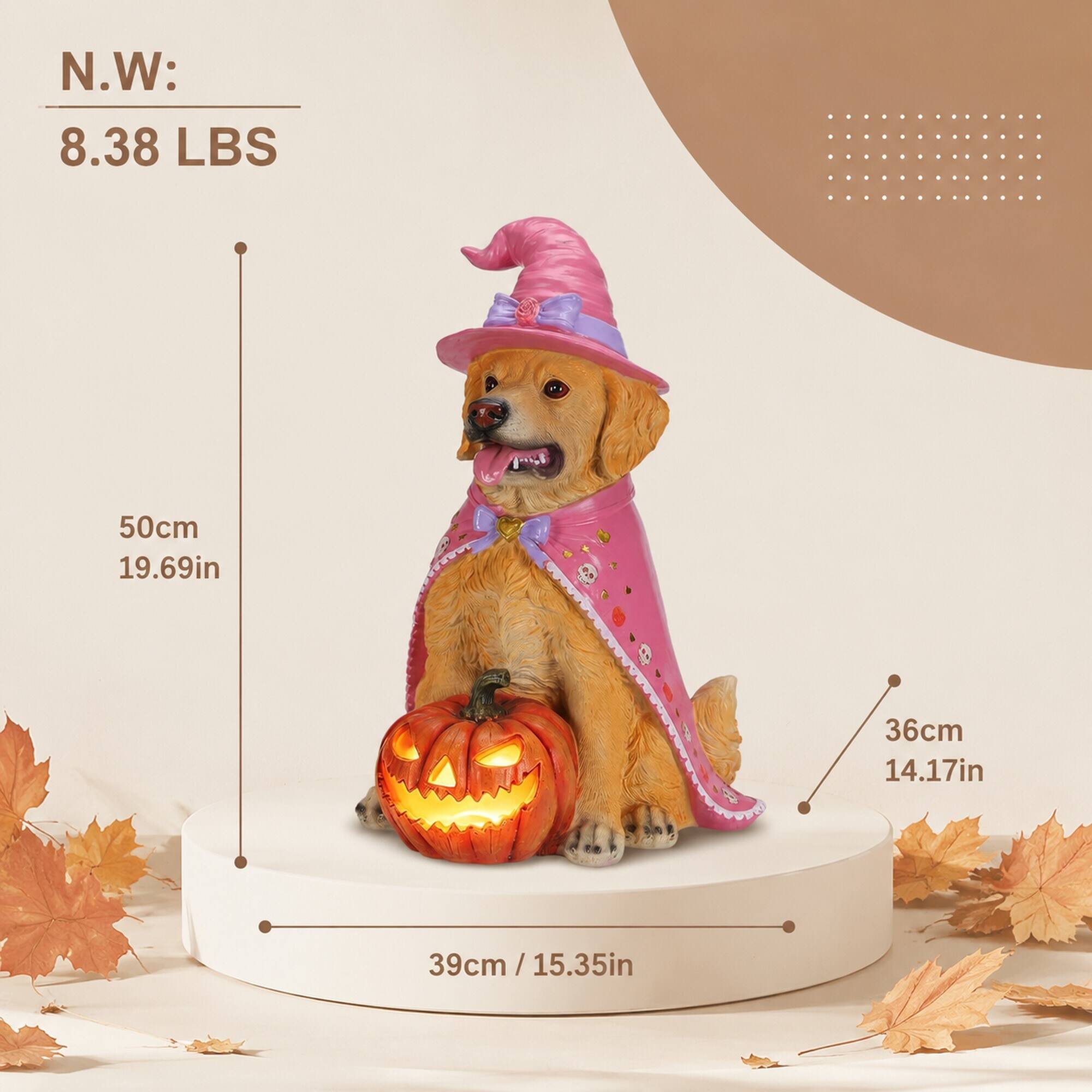 N.W: 8.38 LBS  
50cm 19.69in  
36cm 14.17in  
39cm/15.35in