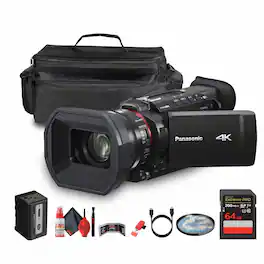 Panasonic - HC-X1200 UHD 4K HDMI Lightweight Compact Camcorder with 24x Zoom + Case - Bundle