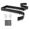 Front. VEVOR - Galvanized Steel Landscape Edging, 6-Pack 40 x 8 Inch Metal Edging for Landscaping with 6 Mounting Clips - Black.