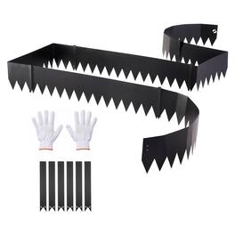 VEVOR - Galvanized Steel Landscape Edging, 6-Pack 40 x 8 Inch Metal Edging for Landscaping with 6 Mounting Clips - Black
