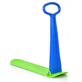 Costway - Folding Snow Scooter W/Grip Handle Portable Snow Sled for Kids Teenagers - Green + Blue