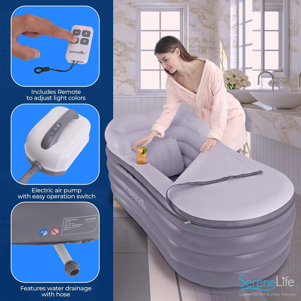 SereneLife
Includes Remote to adjust light colors
Electric air pump with easy operation switch
Features water drainage with hose
SereneLife Quality Comfort & Living, Everyday