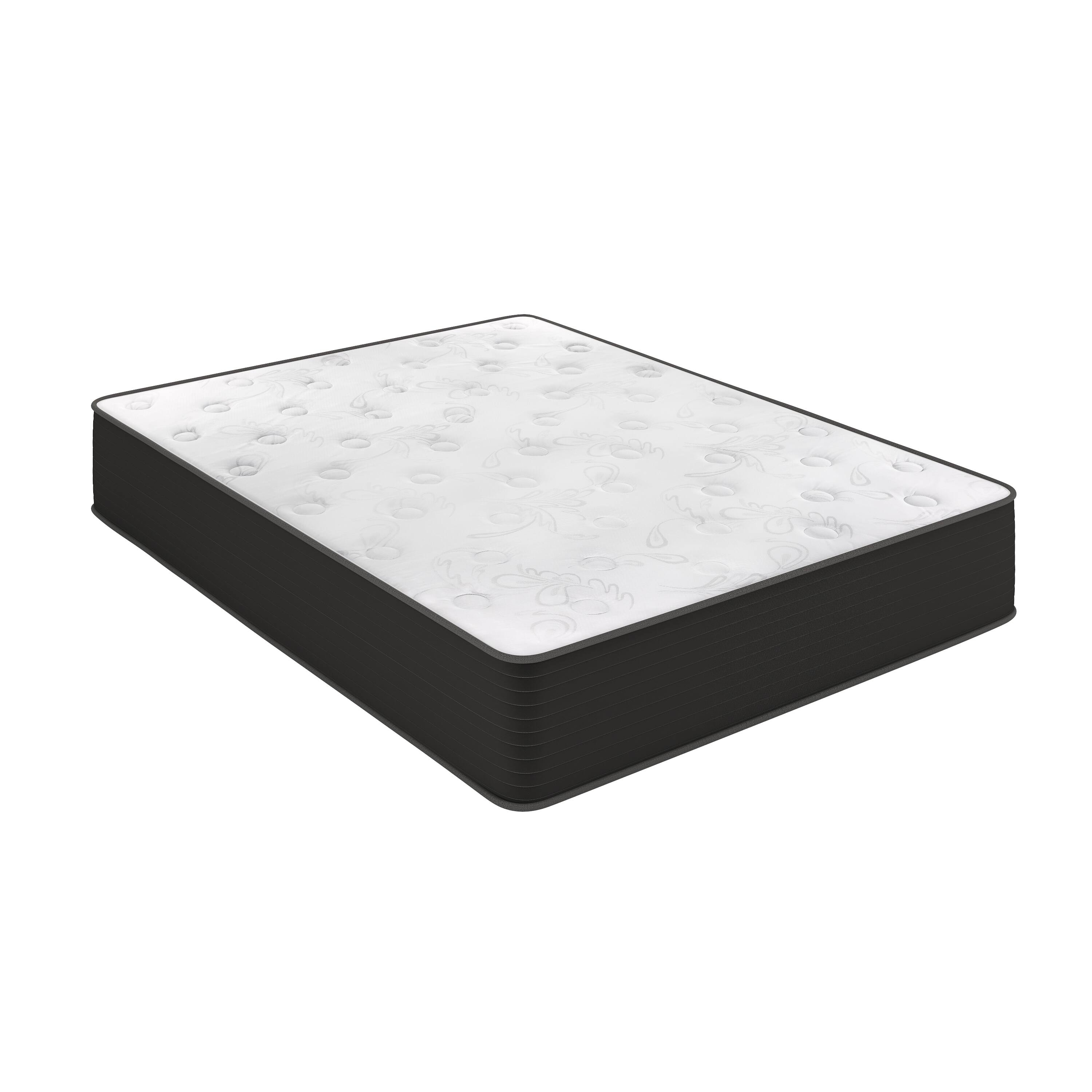 Alt View 1. Emma + Oliver - 12" Hybrid Pocket Spring with Cooling Foam Layer Mattress in a Box - White/Black.