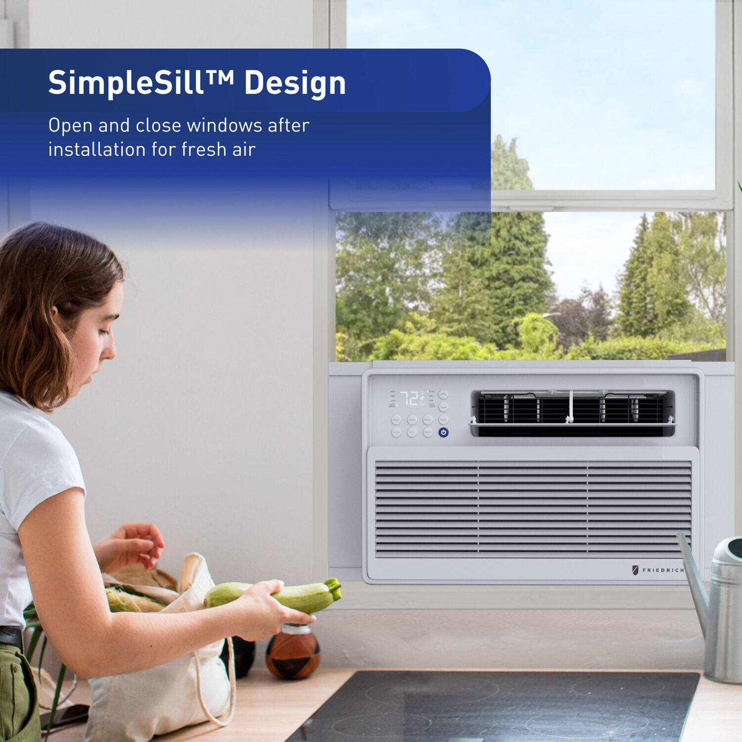 TM SimpleSill Design Open and close windows after installation for fresh air at 72°F.