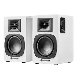 Audio-Technica - AT-SP3X Powered Bookshelf Speakers - Pair - White