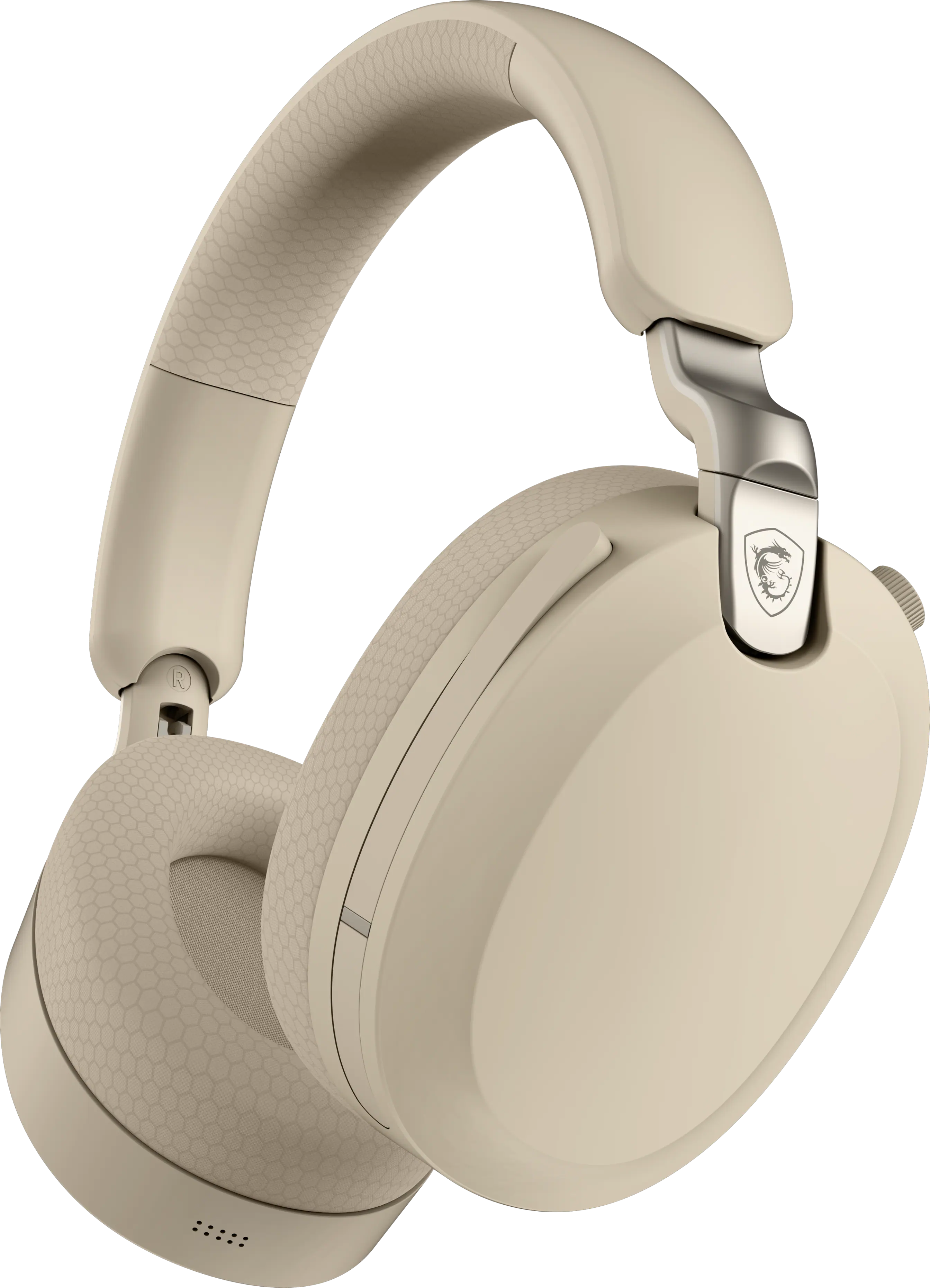 Angle. MSI - MAESTRO 500 W IVORY Wireless Bluetooth Over-the-Ear Headphones with 3.5mm Wired Option - IVORY.