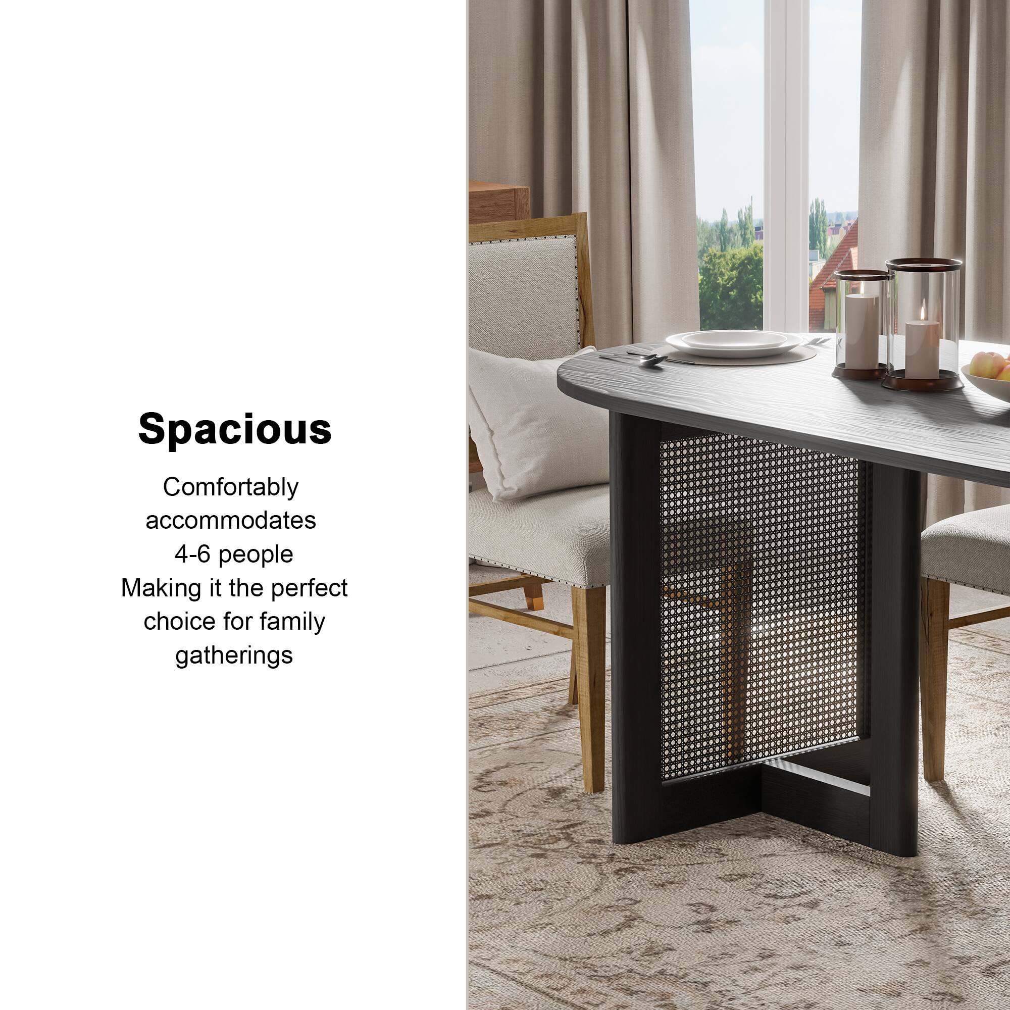 Spacious  
Comfortably accommodates 4-6 people  
Making it the perfect choice for family gatherings