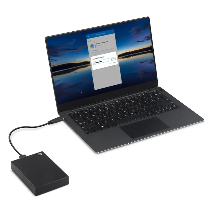 Alt View 16. Seagate - One Touch with Password 4TB External USB 3.0 Portable Hard Drive with Rescue Data Recovery Services - Black.