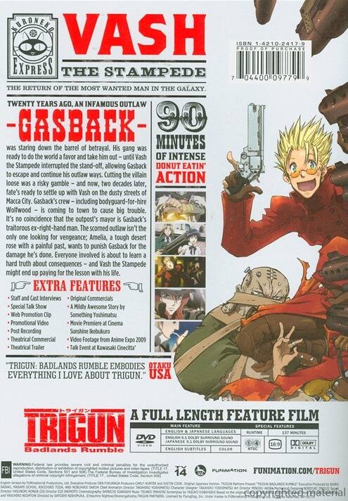 Alt View 1. Trigun: Badlands Rumble   - DVD.