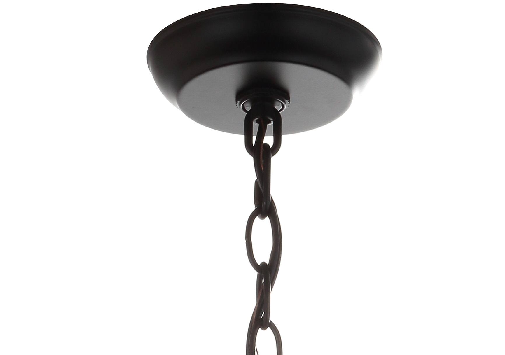 Alt View 4. Jonathan Y - Gabrielle 10" Crystal/Metal LED Pendant, Oil Rubbed Bronze - Oil Rubbed Bronze.