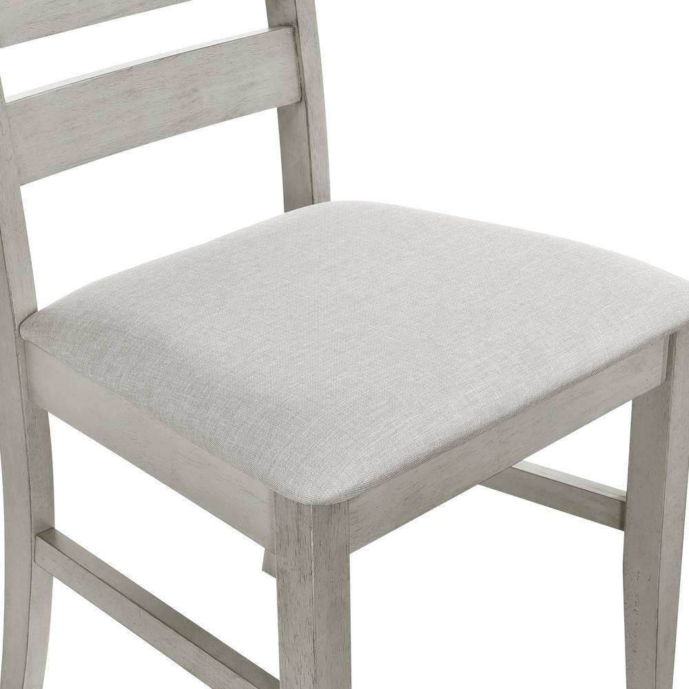 Alt View 8. New Classic Furniture - Pascal 59" Retangular Wood Dining Set with 6 Chairs in Driftwood - Driftwood.