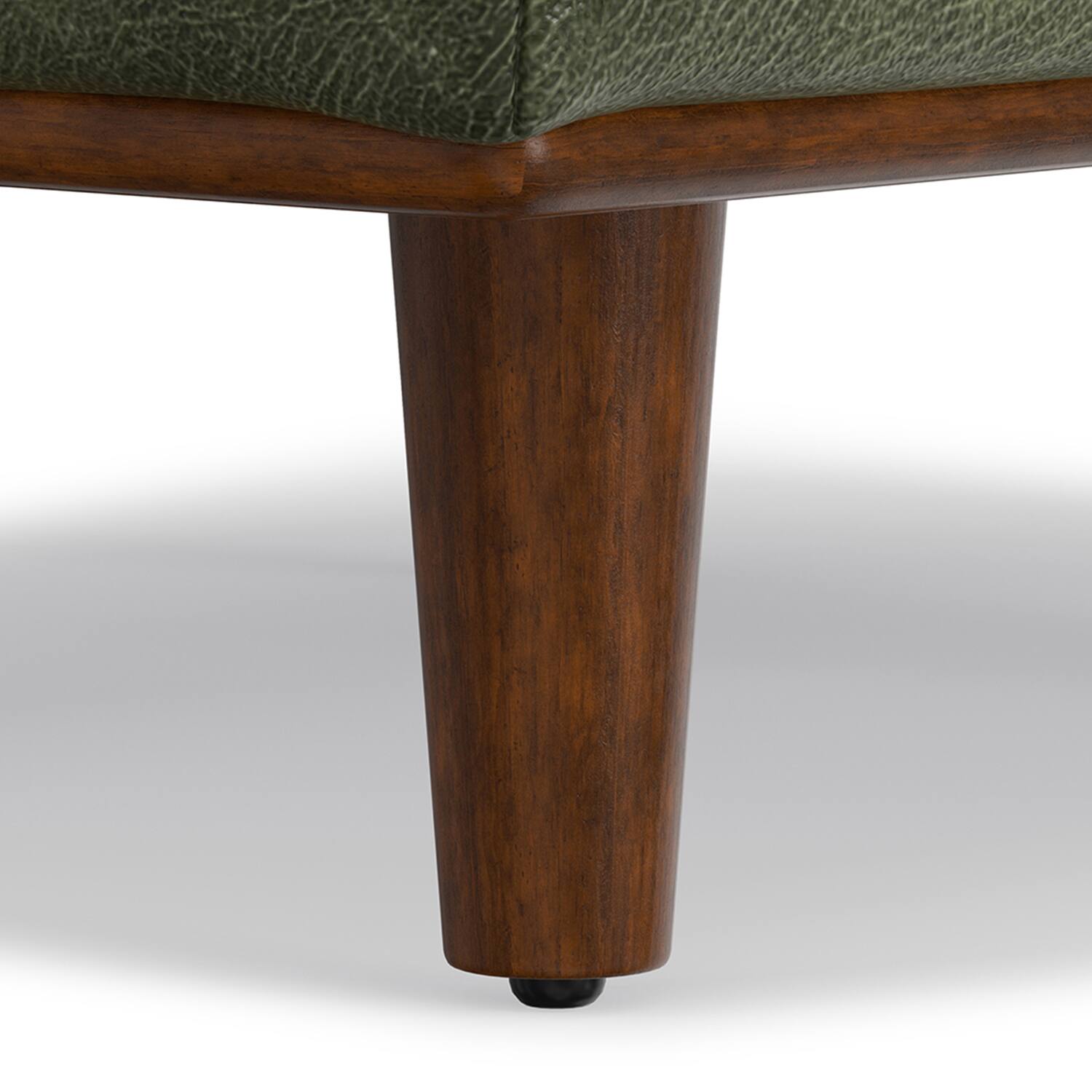Alt View 1. Simpli Home - Morrison 49 inch Wide Mid-Century Modern Table Ottoman in Moss Green Genuine Leather - Moss Green.