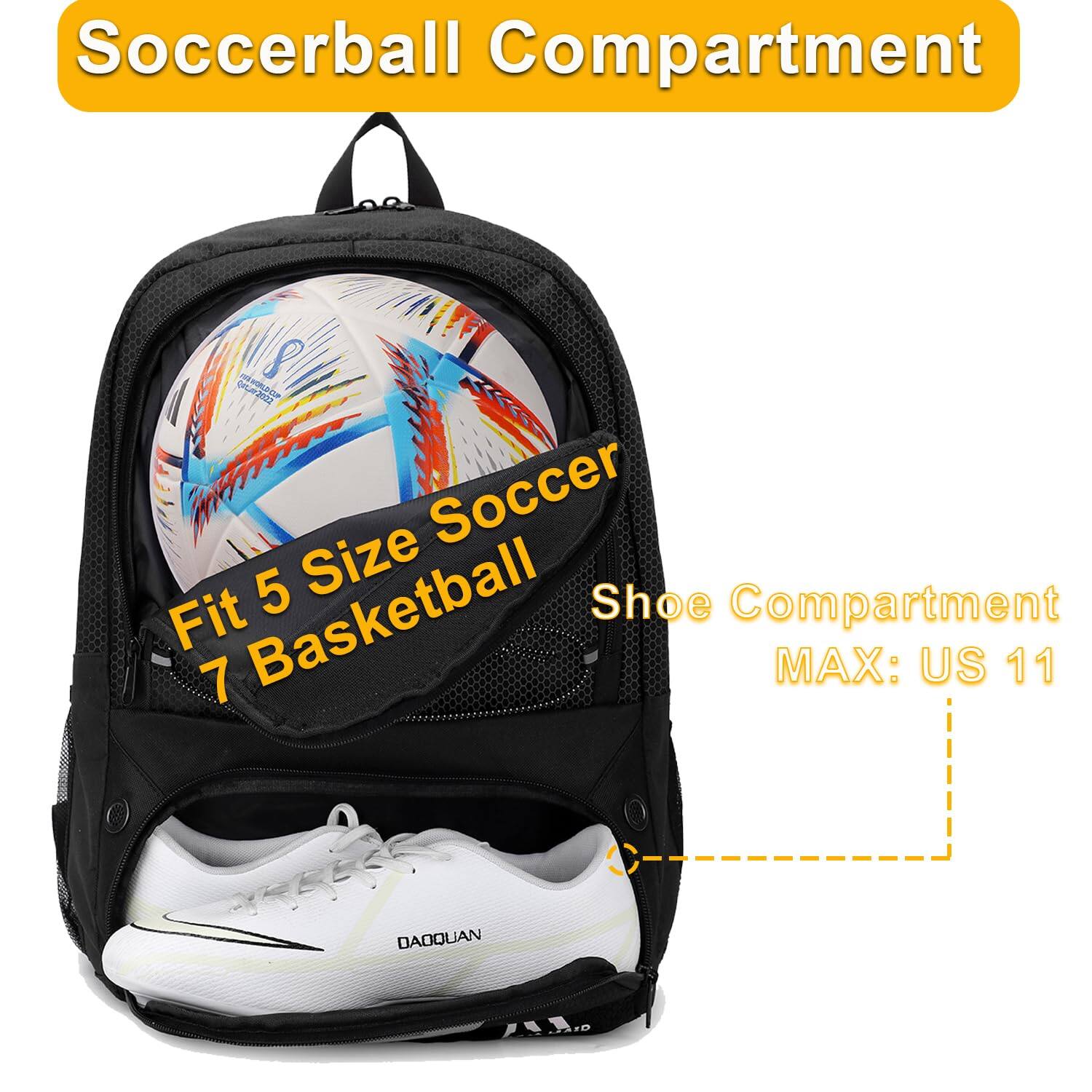 Back. Live At Space - Soccer Bag-soccer Backpack&backpack For&football Volleyball& Basketball With Ball Compartment And Package - Purple.