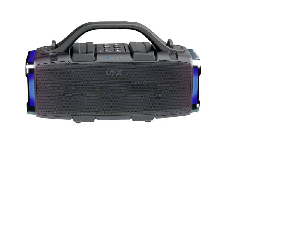 QFX - BT-ZX9 High Powered Dual 3.5" Ipx6 Waterproof Boom Box Speaker with LED Lights