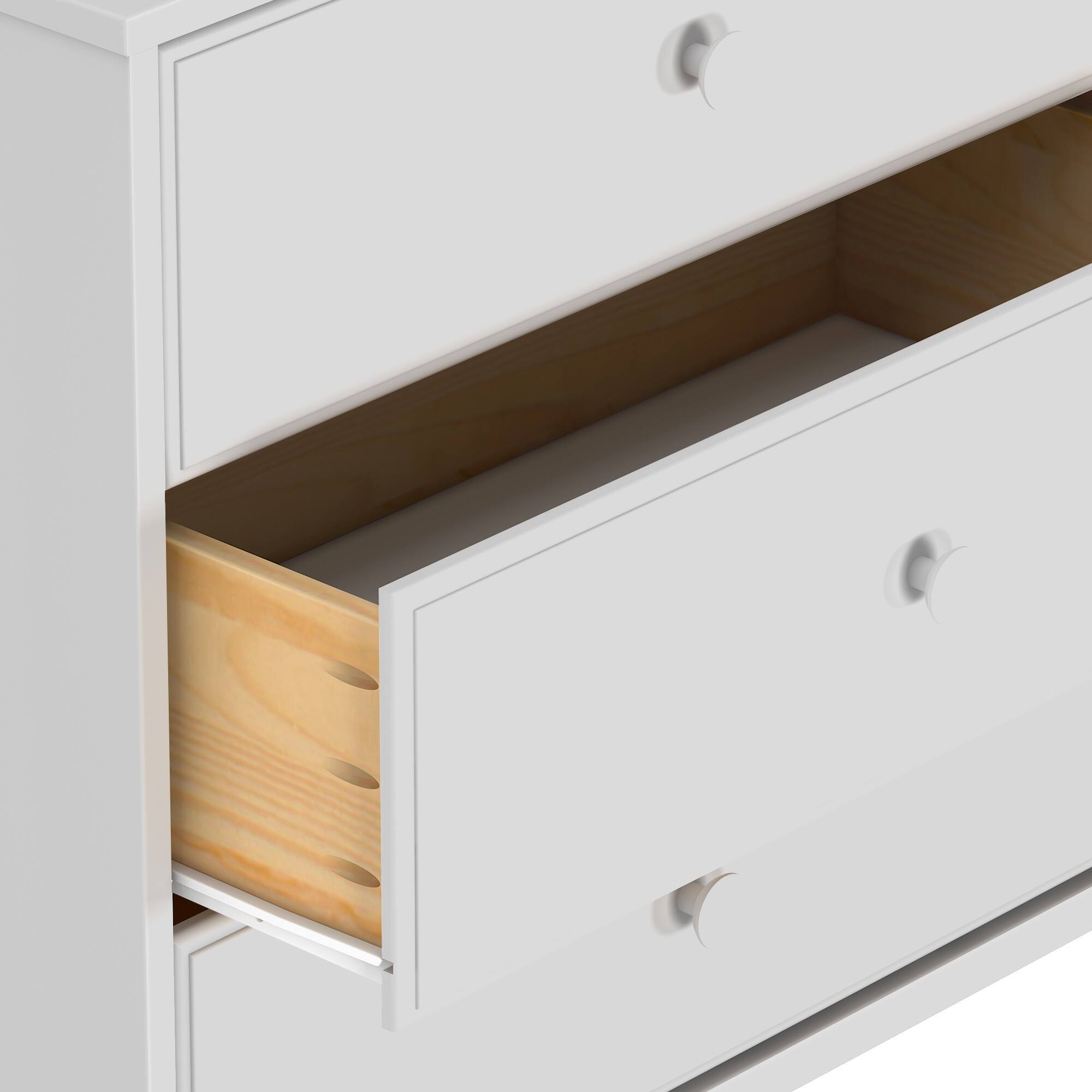 Alt View 4. Plank+Beam - Plank+Beam Classic 6-Drawer Dresser, White - White.