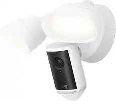 Front. Ring - Floodlight Cam Pro (2nd Gen) Retinal 4K for ultra-clear video, 10x Zoom, ultra-bright motion-activated floodlights - White.