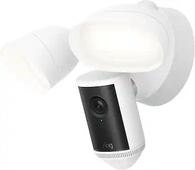 Front. Ring - Floodlight Cam 4K Pro, Retinal 4K video, up to 10x Zoom, ultra-bright motion-activated floodlights - White.