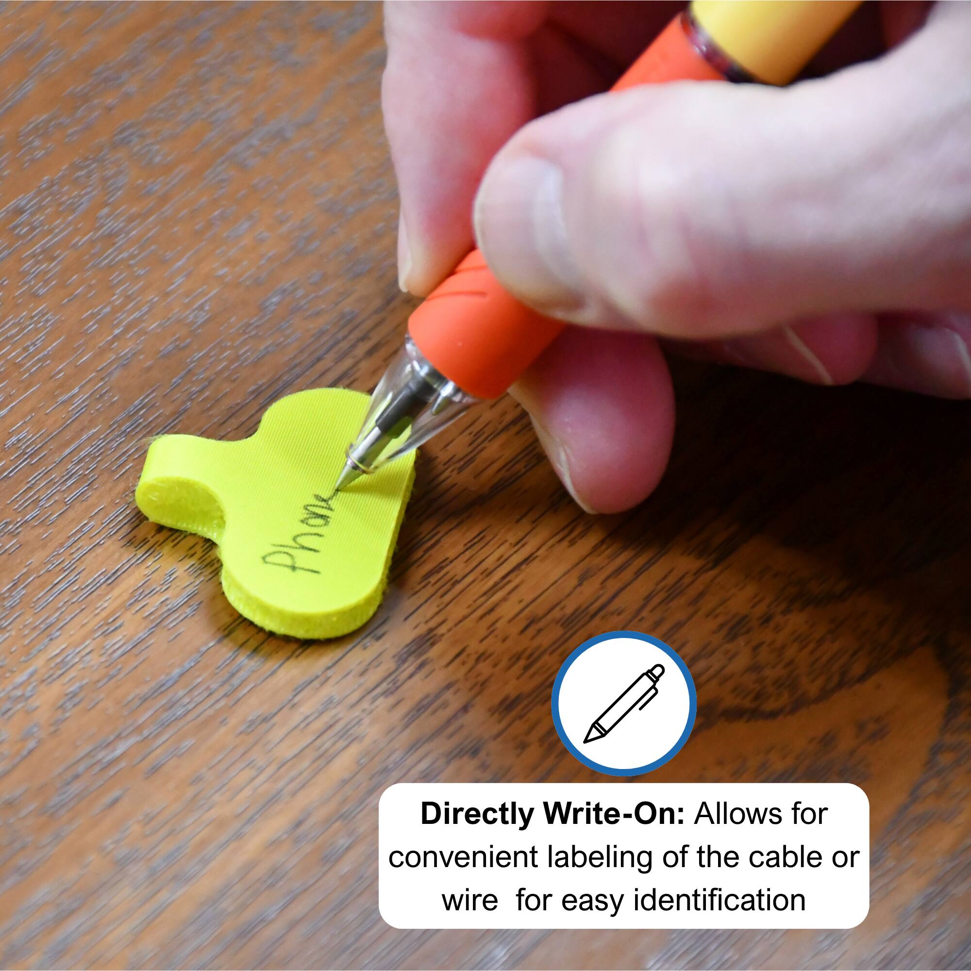 Directly Write-On: Allows for convenient labeling of the cable or wire for easy identification