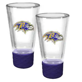 Great American Products - Baltimore Ravens 2-Pack 4oz. Cheer Shot Set with Silicone Grip - Purple