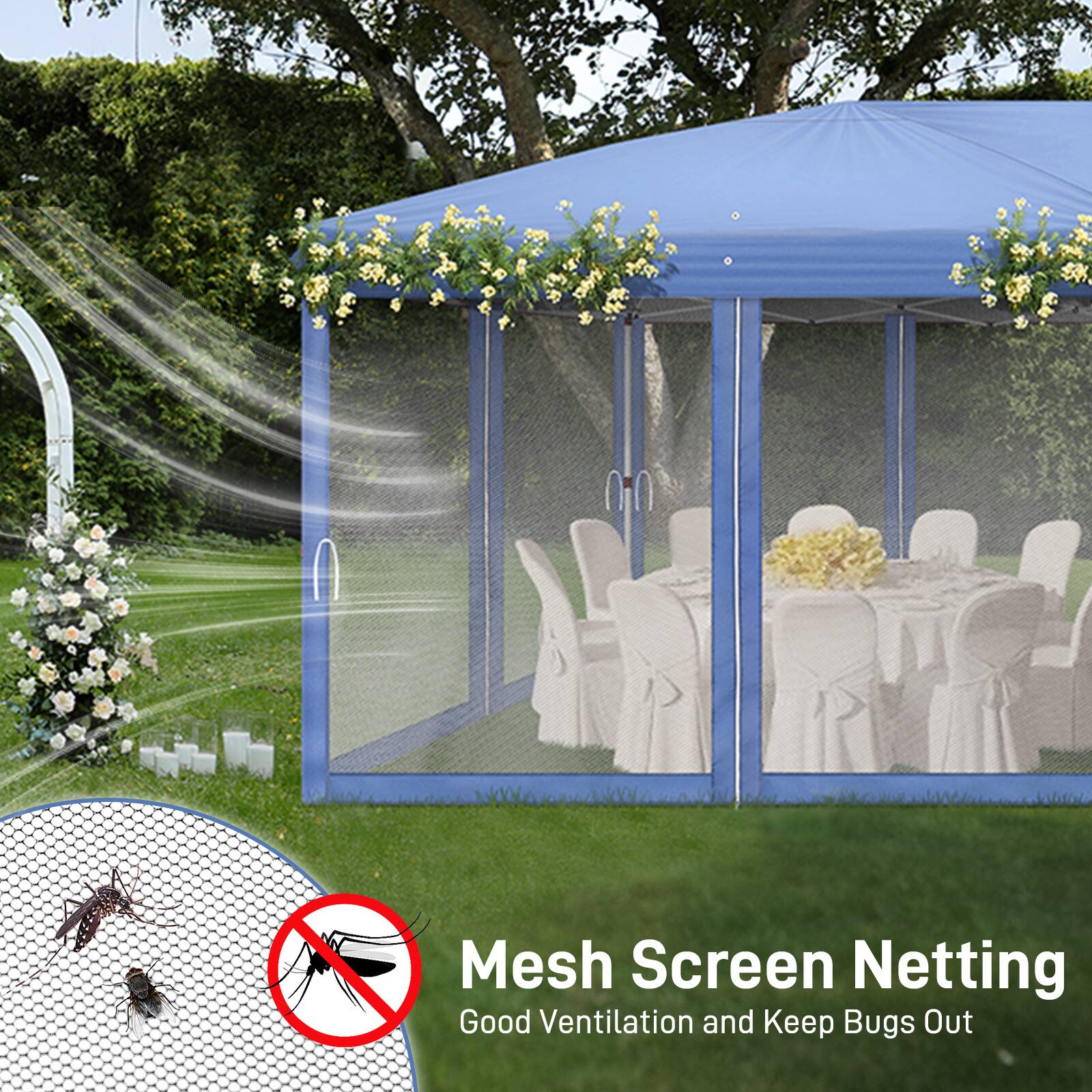 Mesh Screen Netting  
Good Ventilation and Keep Bugs Out
