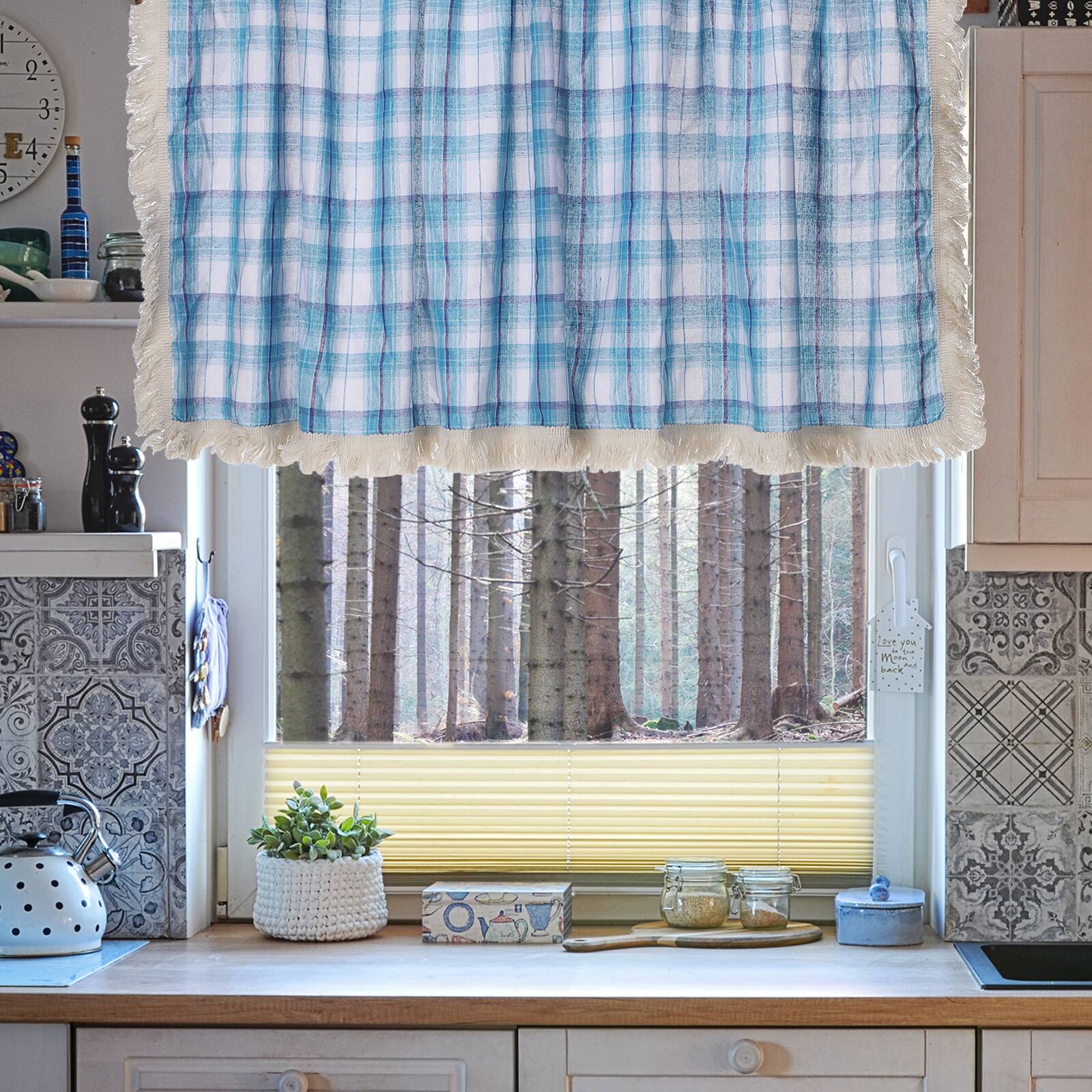 Alt View 5. Unique Bargains - Curtain Valances, 18"x59" Semi Sheer Rod Pocket for Small Windows Living/Bed/Bath/Kitchen, Set of 1 Panel - Light Orange.