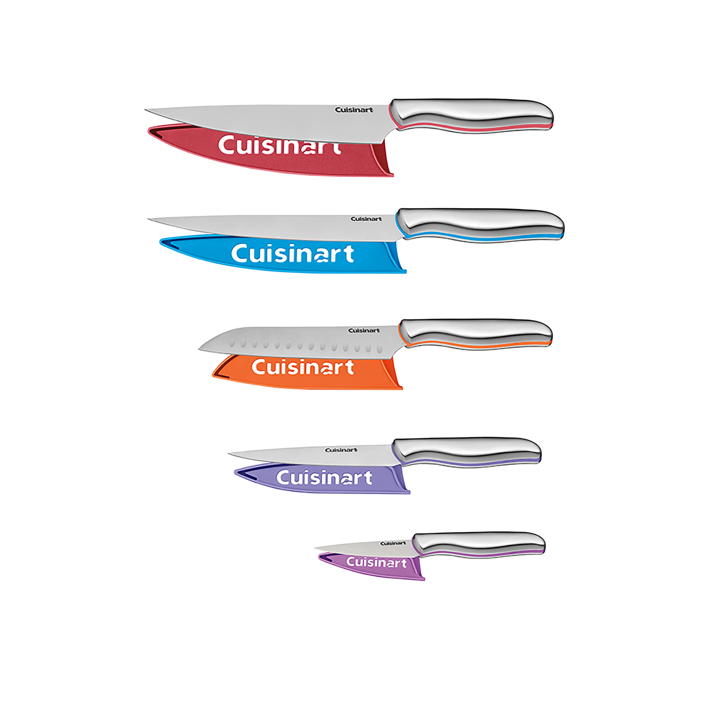 Alt View 11. Cuisinart - Classic Stainless Color Band 10PC Knife Set - Metallic.