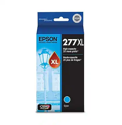 DESIGNED FOR EXCELLENCE
EPSON
EXCEED YOUR VISION
277XL
High-capacity, 2X more prints*
Haute-capacité, 2X plus de tirages*
XL
Claria
Cyan
*Based on Epson's internal testing. Actual results may vary.