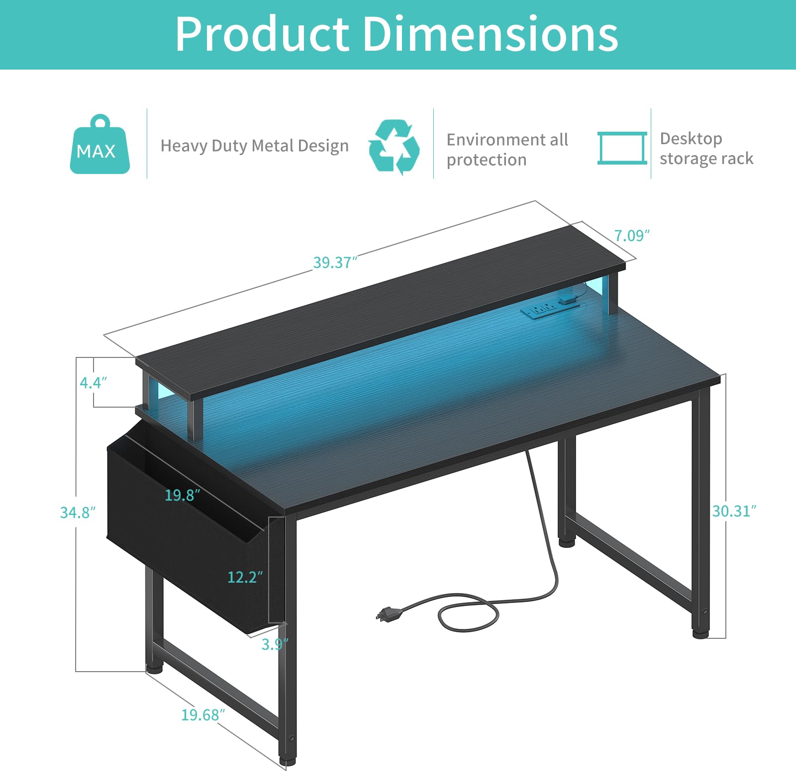 Product Dimensions

- Heavy Duty Metal Design
- Environment all protection
- Desktop storage rack

Dimensions:
- Length: 39.37"
- Width: 30.31"
- Height: 7.09"
- Shelf Depth: 19.8"
- Shelf Height: 12.2"
- Drawer Height: 3.9"
- Drawer Depth: 19.68"
- Drawer Width: 34.8"
- Drawer Height: 4.4"