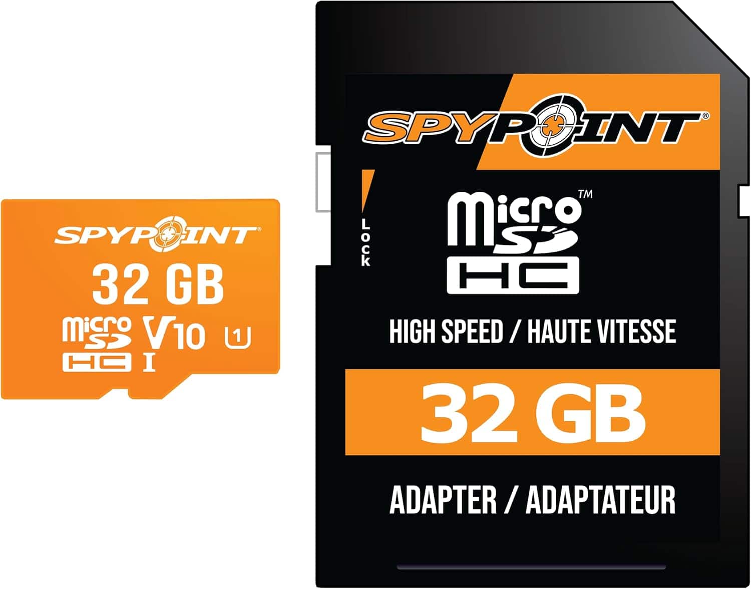 Spypoint - 32GB Micro SD Card: Class 10 w/ Adapter, for Trail & Game Cameras, Reliable Storage for Hunting Cams.