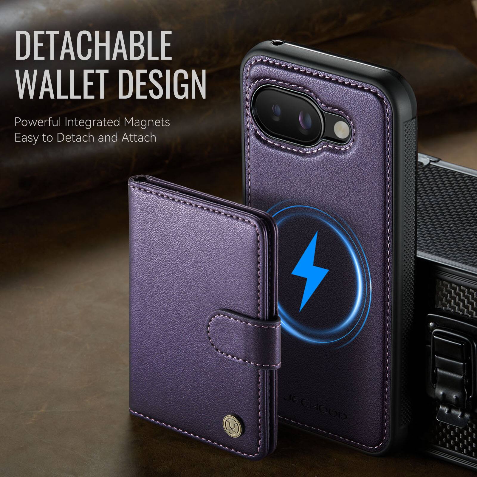 DETACHABLE WALLET DESIGN  
Powerful Integrated Magnets  
Easy to Detach and Attach