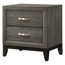 Manhattan Lane - Mazie 25 Inch Modern 2 Drawer Nightstand, Metal Handle, Foil Finish - Gray