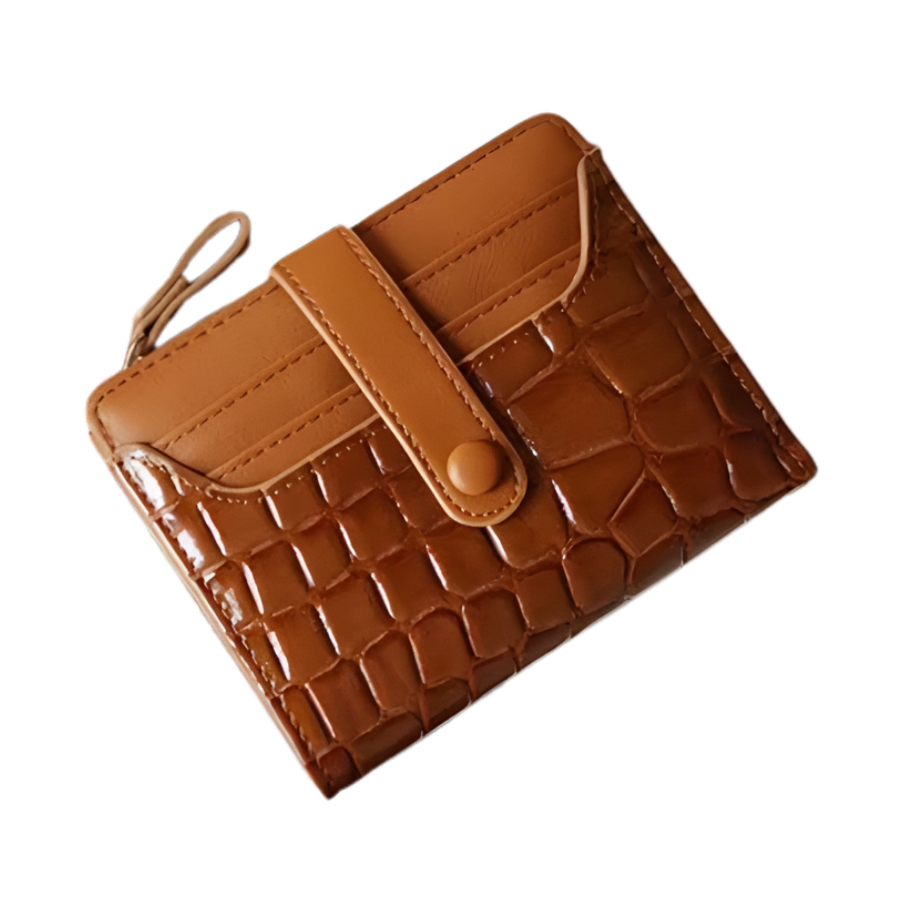 Kitcheniva - Women's Crocodile Print Clutch Wallet - Brown
