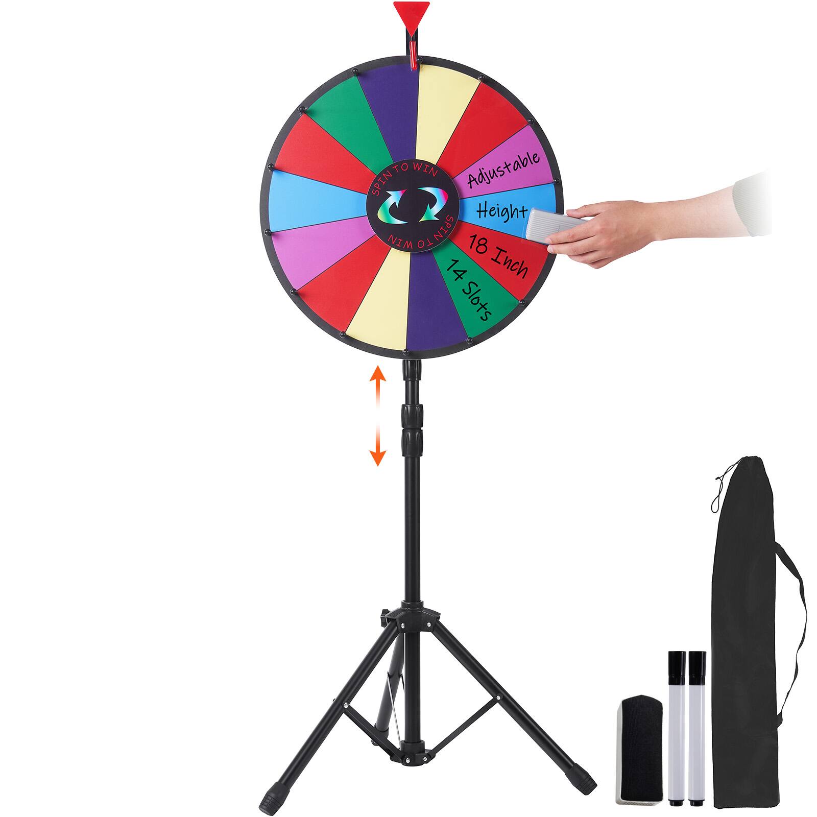 To Win Adjustable Height Spin To Win 18 Inch 14 Slots