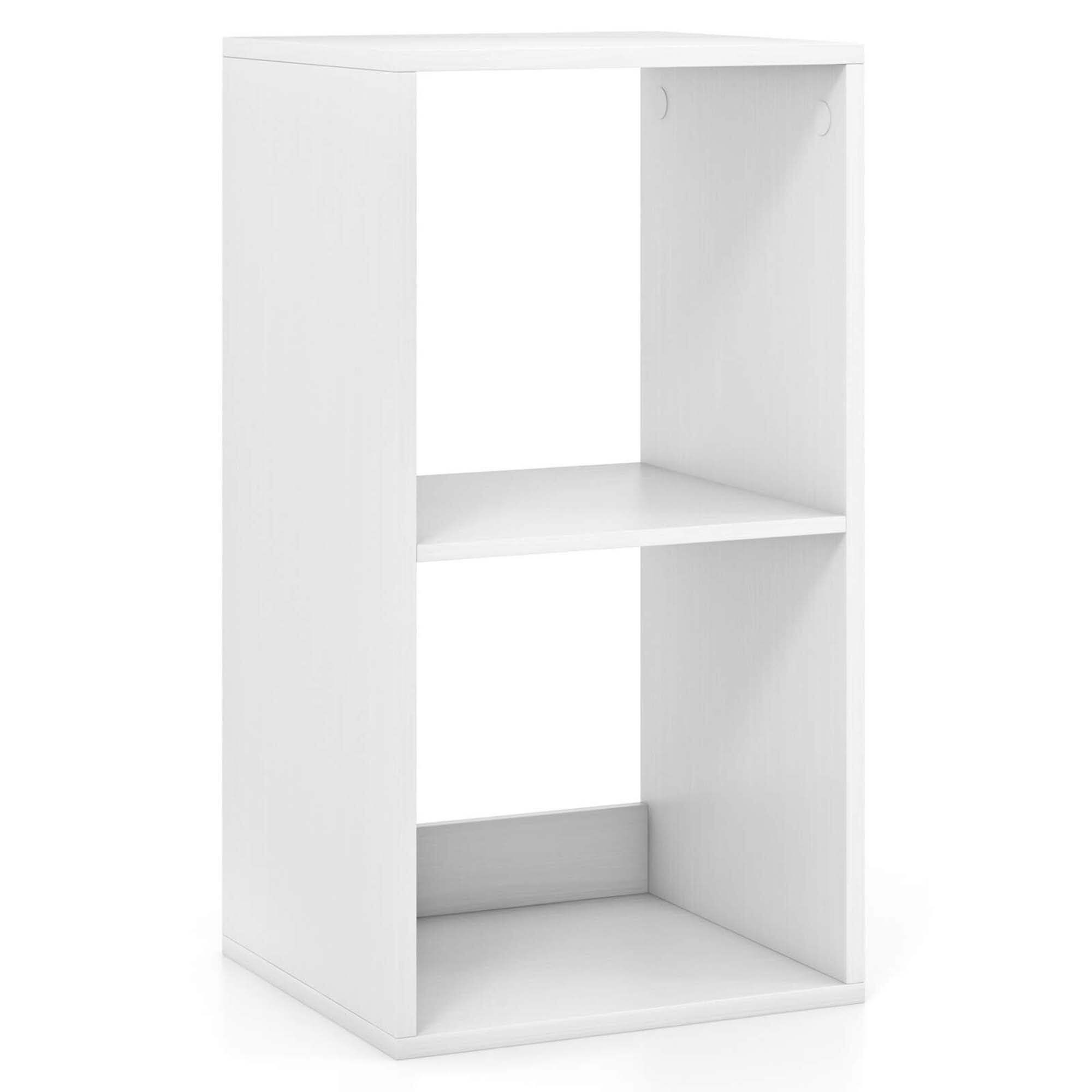Alt View 9. Costway - Costway 2-Cube Bookcase Open Back Bookshelf with Anti-tip Kit Modern Style Organizer - White.