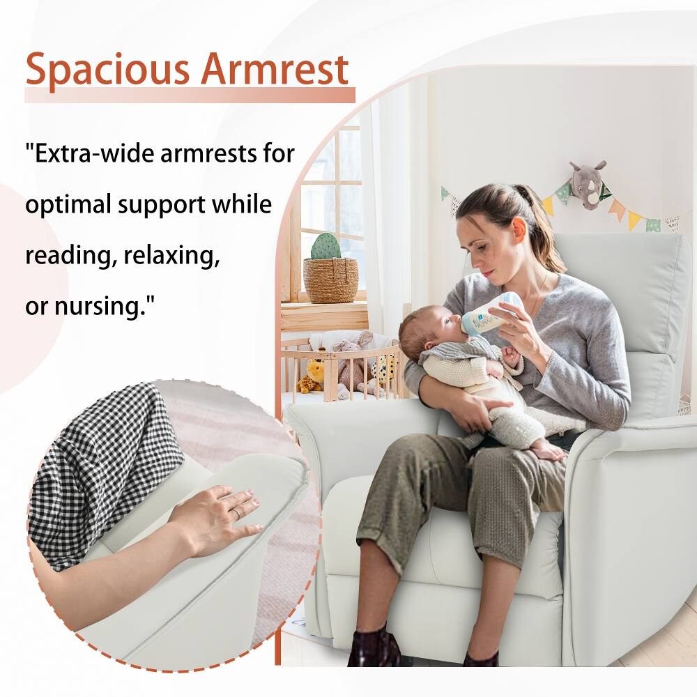 Spacious Armrest

"Extra-wide armrests for optimal support while reading, relaxing, or nursing."