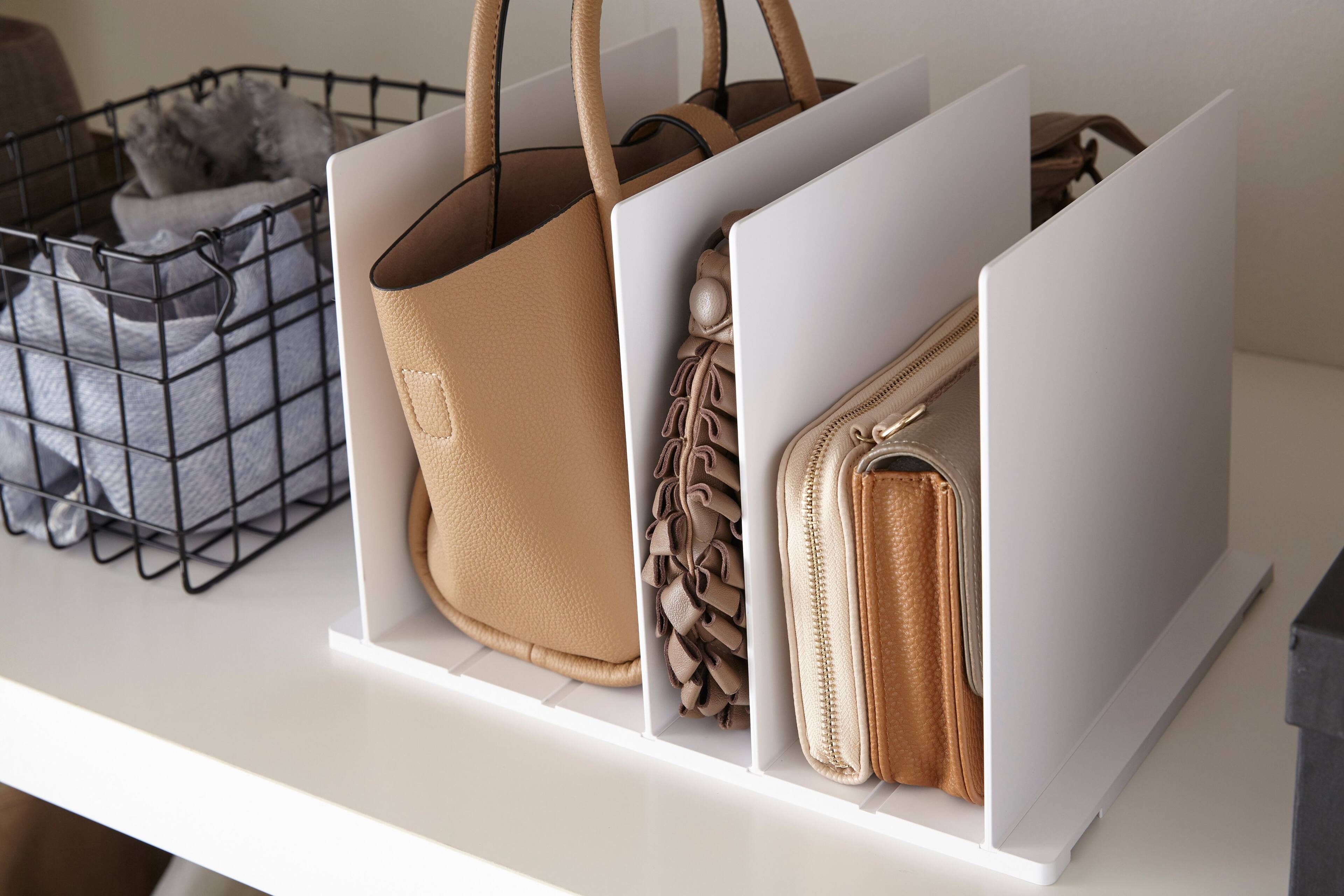 Angle. Yamazaki Home - Handbag Organizer (Set of 2) - White.