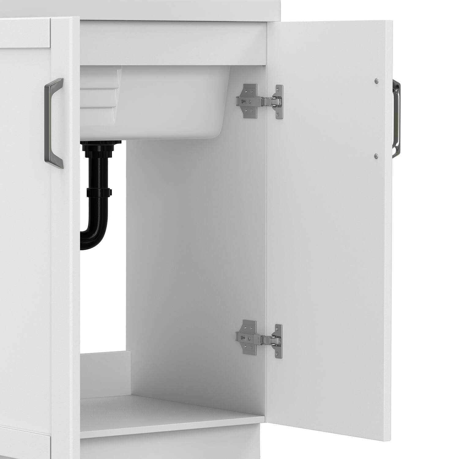 Alt View 8. Simpli Home - Kyle All-In-One 28-inch Laundry Utility Sink and Cabinet and ABS Sink - Pure White.