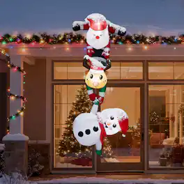 Winado - 7.5FT Christmas Inflatable Hanging Santa Reindeer Snowman with Built-in LED Lights for Holiday Party Garden Decoration - Multicolor
