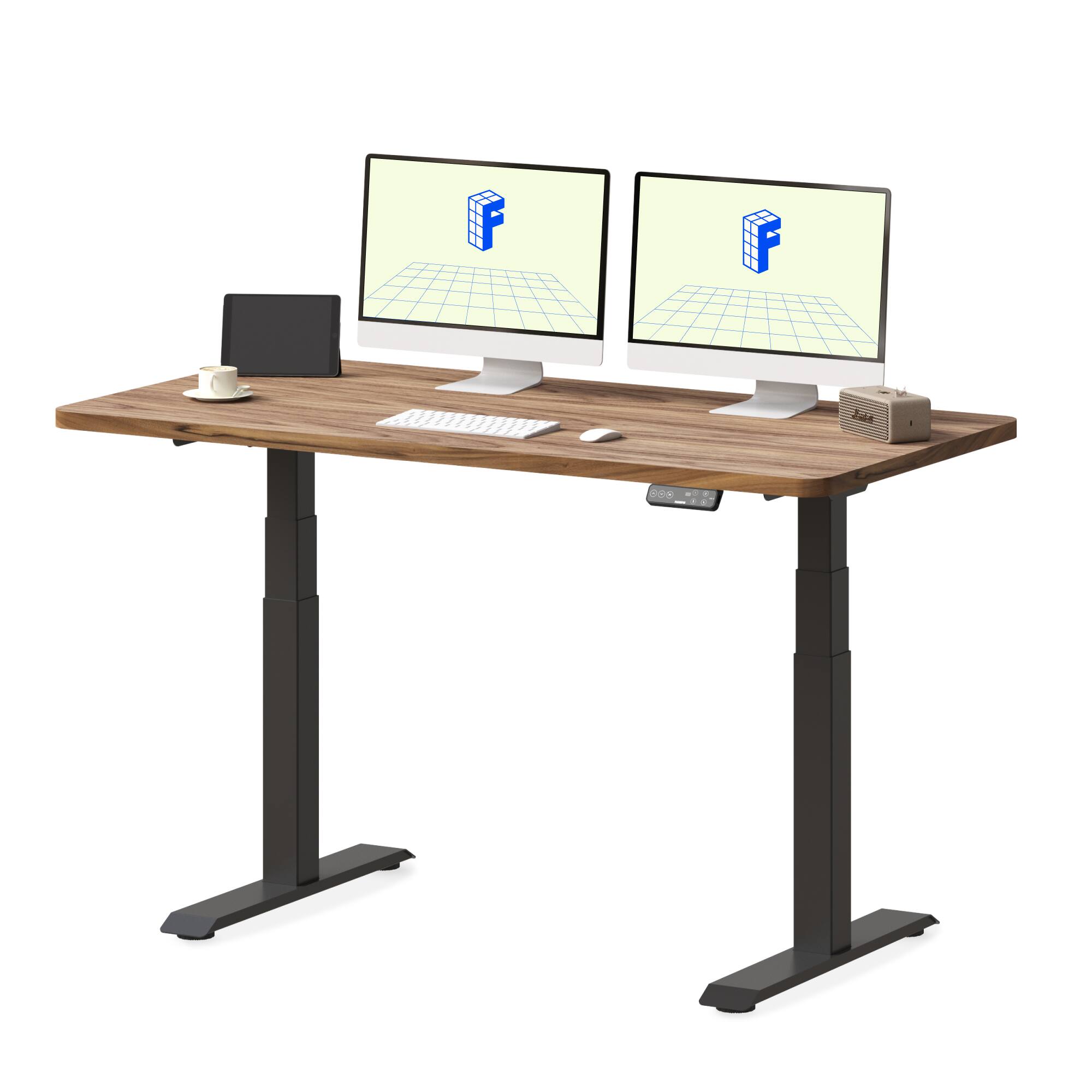Back. FlexiSpot - FlexiSpot E7 48''W Electric Adjustable Standing Desk Chipboard, White/White - White.