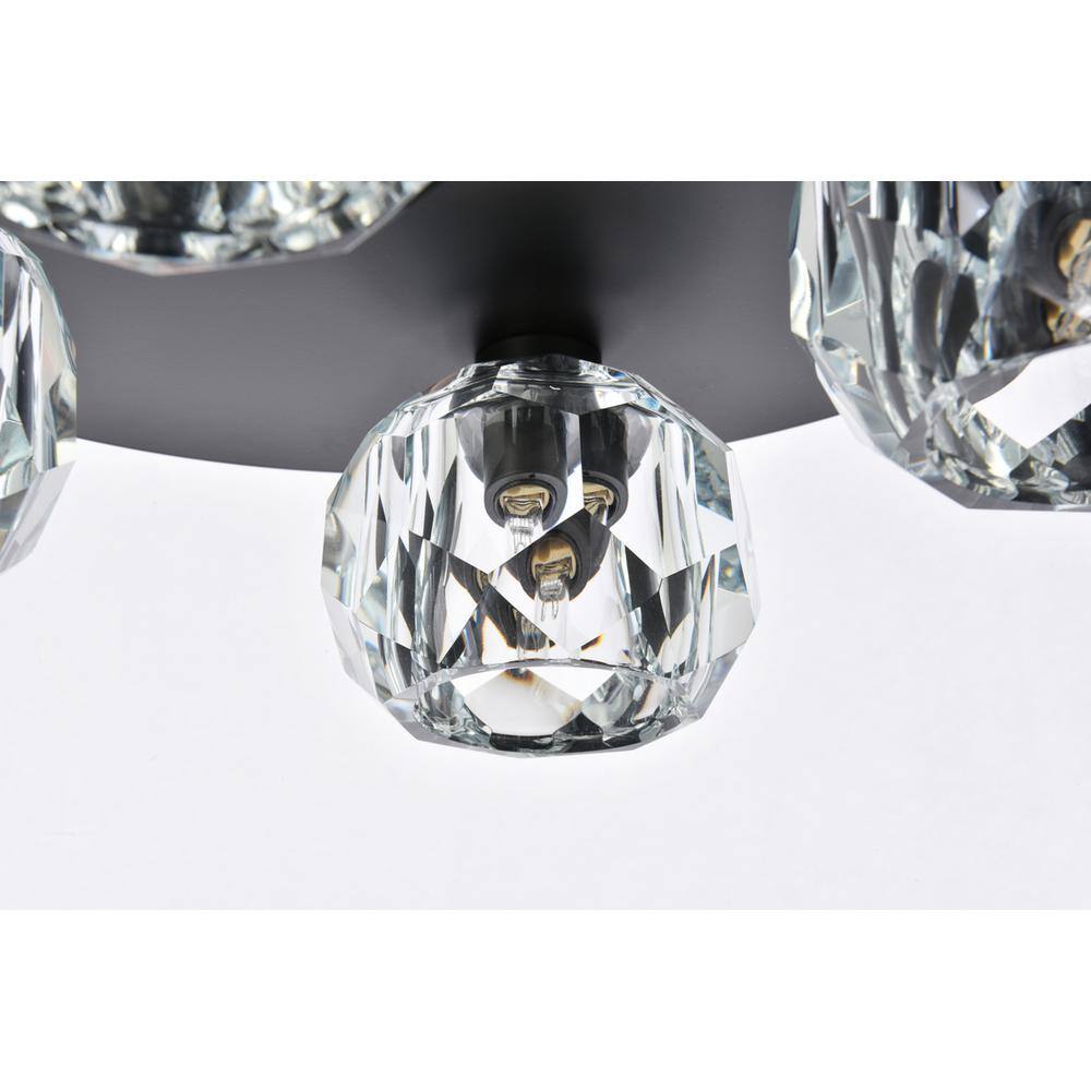 Alt View 2. Elegant Lighting - Graham 4 Light Ceiling Lamp in Black - Black And Clear.