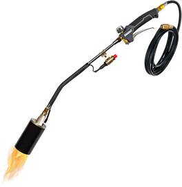 Ivation - 340,000 BTU Propane Torch – Heavy-Duty Weed Burner w/ Ignitor, 12' Hose, Adjustable Flame Control - Gray