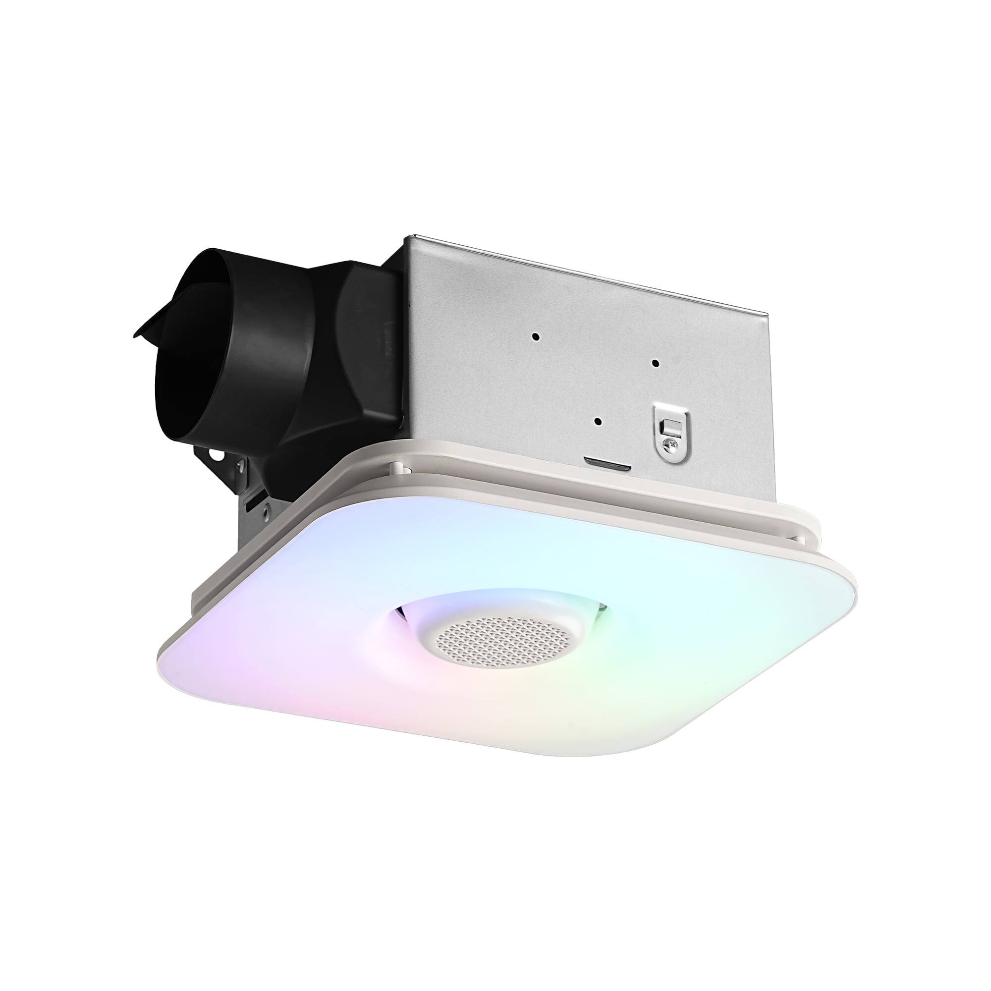 Alt View 5. Vaczon - Smart 12 in Bathroom Exhaust Fan with 112 CFM Dimmable 3CCT RGB LED and Bluetooth Speaker with Remote and App Control - White.