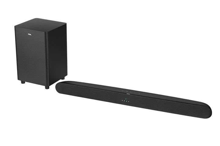 Angle. TCL - 2.1 Ch Soundbar w/ Wireless Subwoofer Alto 6+ TS6110-NA, 240W, Dolby Digital, Roku TV Ready, Specialized Sound Modes - Black.
