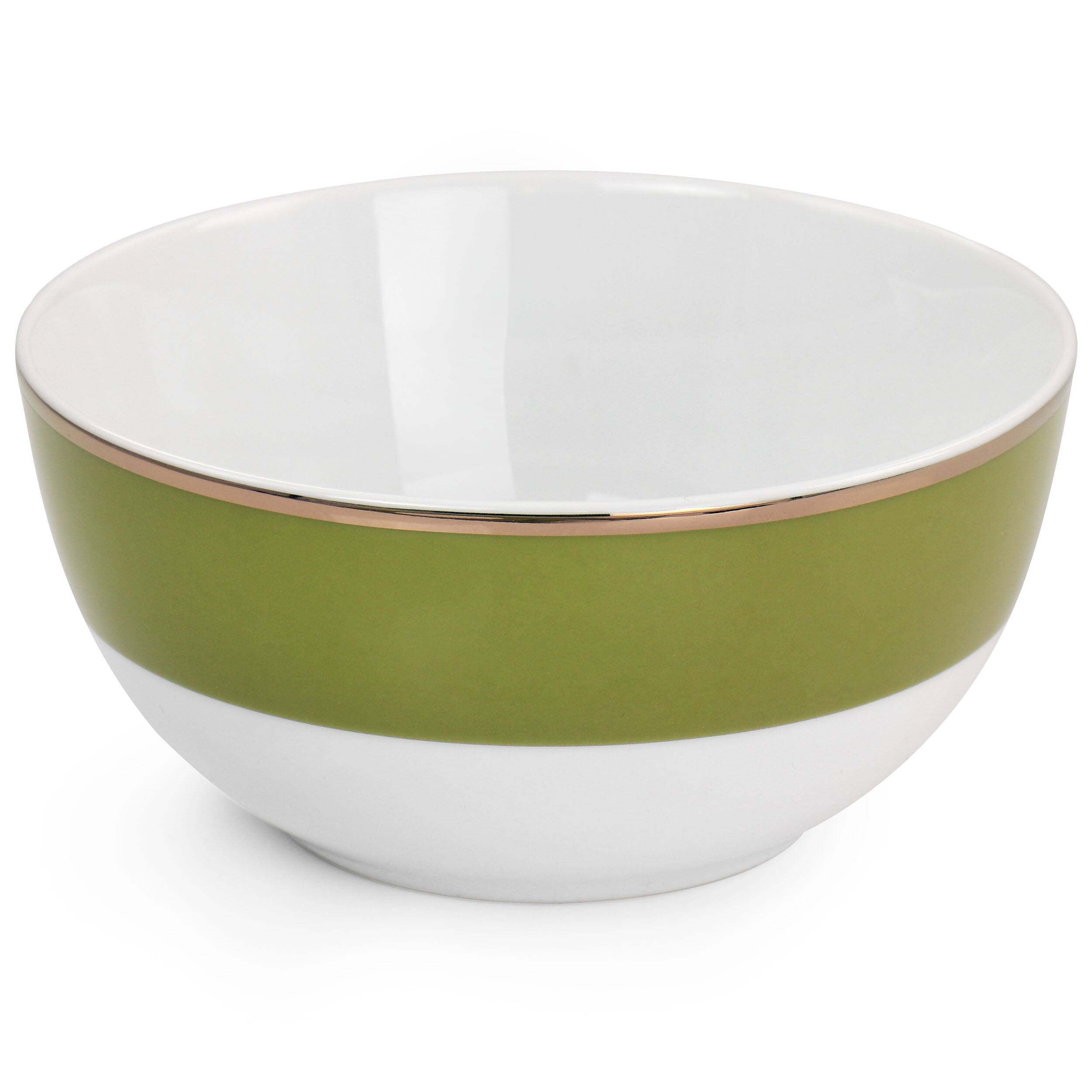 Alt View 4. Martha Stewart - Martha Stewart Gold Rimmed 12 Piece Fine Ceramic Dinnerware Set in Green - Green.