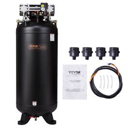VEVOR - 80 Gallon Air Compressor, 6.5HP 15.5SCFM@90 PSI, 145PSI Oil Free Stationary Air Compressor Tank, 86dB Quiet Compressor - Black