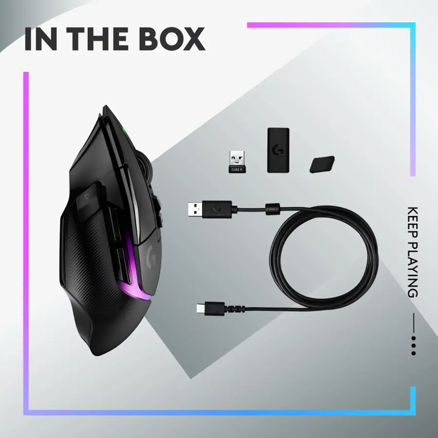 In the box, there is a GSA A . HW mouse, a USB cable, and a mouse pad. Keep playing.